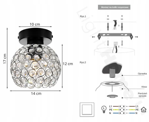 LOFT TAKSLAMPA, KULKRISTAL, KROM LED