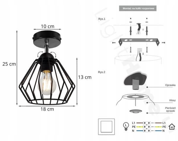 LOFT TAKSLAMPA VÄGGLAMPA EDISON RETRO LED