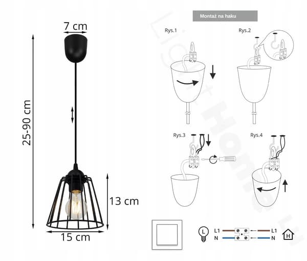 LOFT RIIPPUVA LAMPPU LANKA EDISON RETRO LED