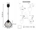 Miniatyrbillede 10 af 10: LOFT HÆNGELAMPE DIAMOND EDISON RETRO LED