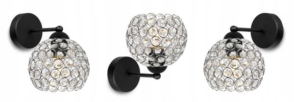 MODERN LAMPA KNKIET ELEGANTA KRISTALLER KROM