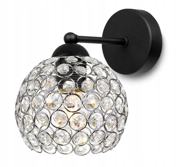 MODERN LAMPA KNKIET ELEGANTA KRISTALLER KROM