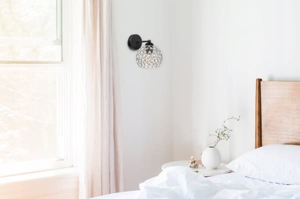 MODERN LAMPA KNKIET ELEGANTA KRISTALLER KROM