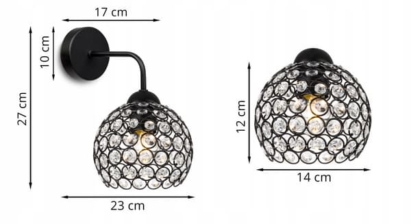 MODERN LAMPA KNKIET ELEGANTA LED-KRISTALLER