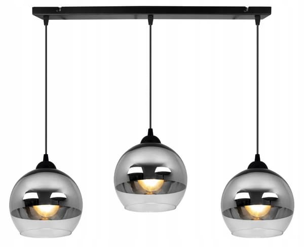 ELEGANT HÆNGELAMPE GLAS LAMPE SKÆRM KROM LED