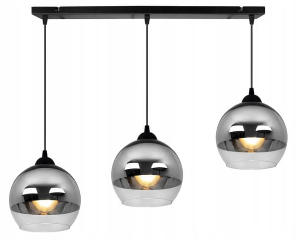 ELEGANT HÆNGELAMPE GLAS LAMPE SKÆRM KROM LED