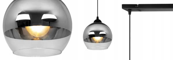 ELEGANT HÆNGELAMPE GLAS LAMPE SKÆRM KROM LED