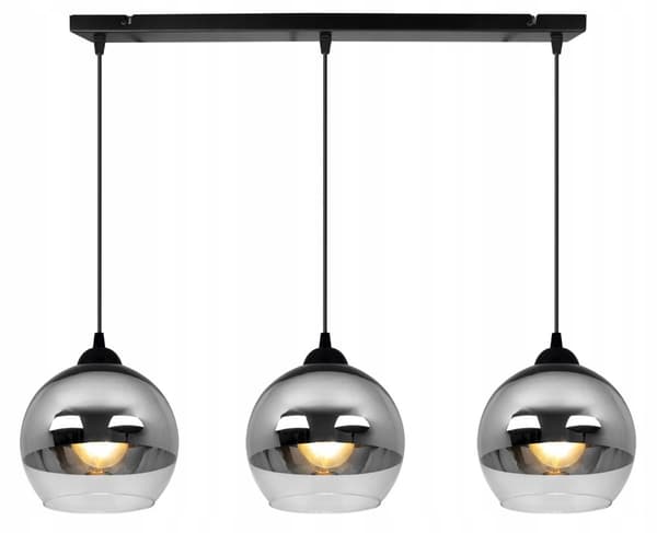 ELEGANT HÆNGELAMPE GLAS LAMPE SKÆRM KROM LED