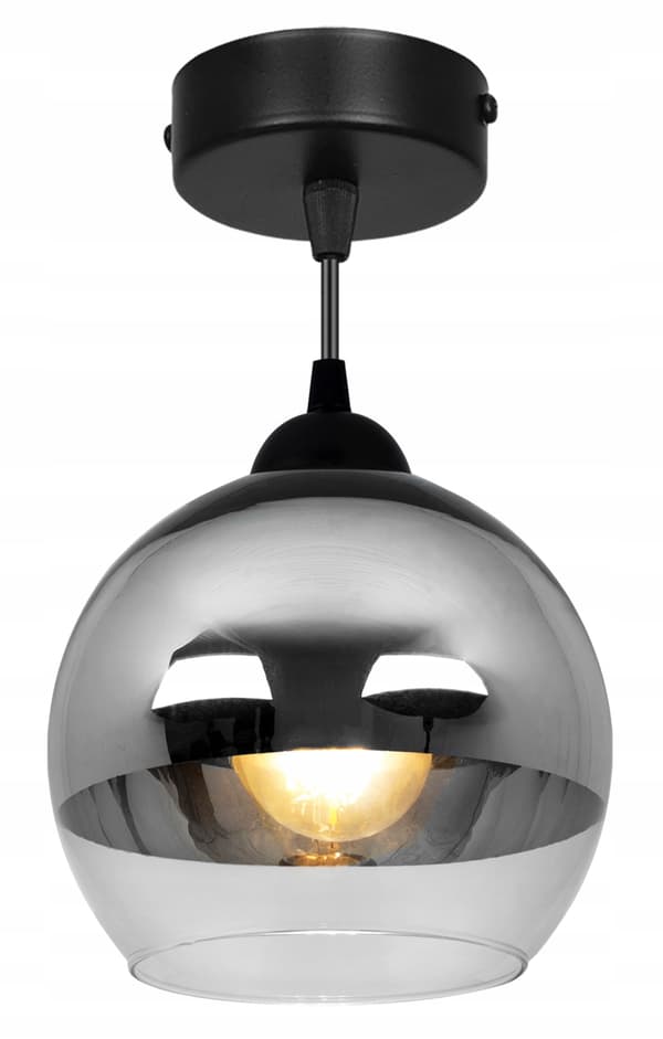 ELEGANT HÄNGLAMPA GLAS LAMPSKÄRM KROM LED