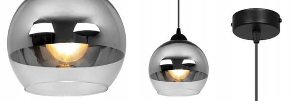 ELEGANT HÄNGLAMPA GLAS LAMPSKÄRM KROM LED