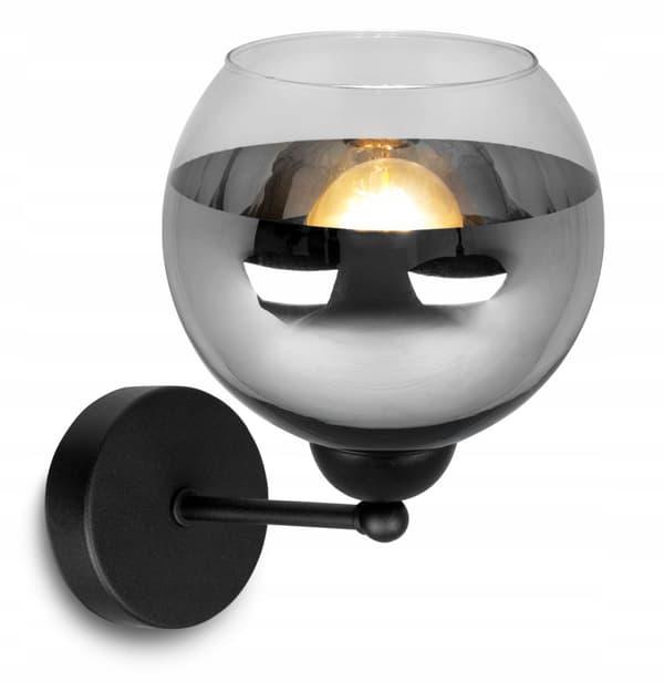 ELEGANT LAMPA VÄGGLAMPA GLAS LAMPSKÄRM KROM LED