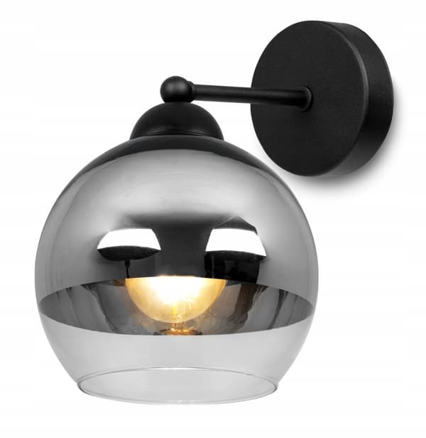 ELEGANT LAMPA VÄGGLAMPA GLAS LAMPSKÄRM KROM LED