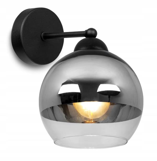 ELEGANT LAMPA VÄGGLAMPA GLAS LAMPSKÄRM KROM LED