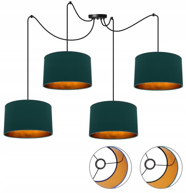 HÆNGELAMPE SPIDER LYSKELYSE GYLDNE CENTER LED