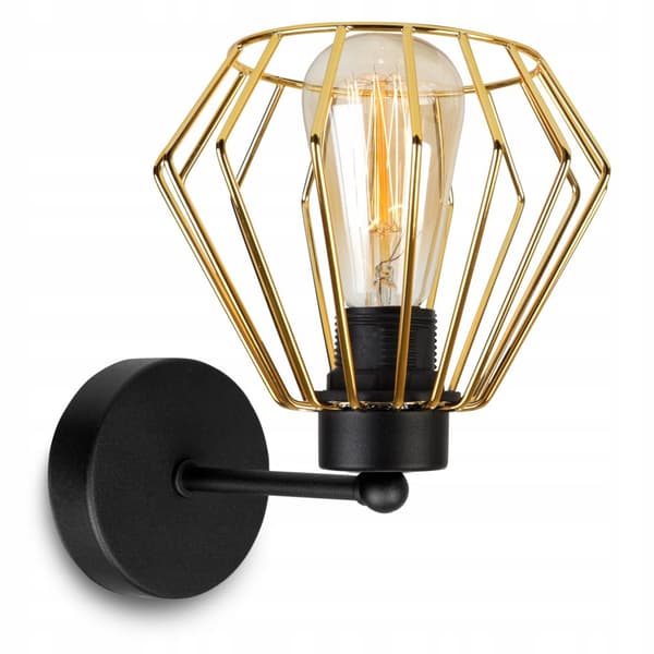ELEGANT VÆGLAMPE RETRO WIRE GULD LOFT