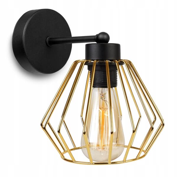ELEGANT VÆGLAMPE RETRO WIRE GULD LOFT