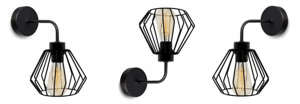 ELEGANT VÄGGLAMPA RETRO WIRE SVART LOFT