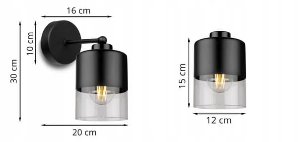 MODERN LAMPA KNKIET ELEGANT GLASSKÄRM