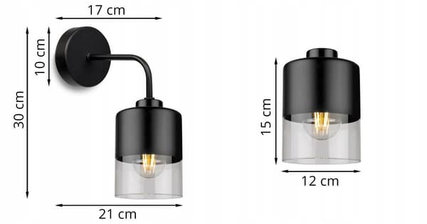 MODERN LAMPA KNKIET ELEGANT GLASSKÄRM