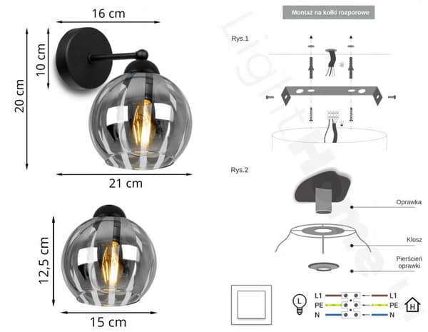 ELEGANT LAMPA KNKIET ELEGANT GLAS LAMPA