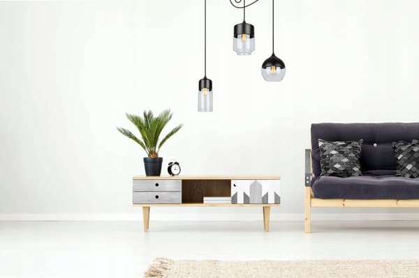 ELEGANT SPIDDERHÆNGENDE LAMPE GLASSKÆRM