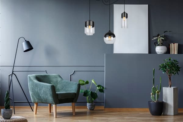 ELEGANT SPIDDERHÆNGENDE LAMPE GLASSKÆRM