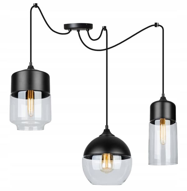 ELEGANT SPIDDERHÆNGENDE LAMPE GLASSKÆRM