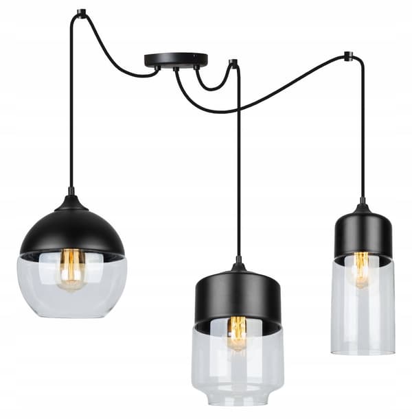 ELEGANT SPIDDERHÆNGENDE LAMPE GLASSKÆRM