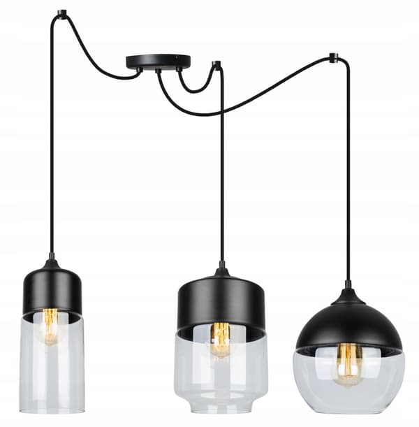ELEGANT SPIDDERHÆNGENDE LAMPE GLASSKÆRM