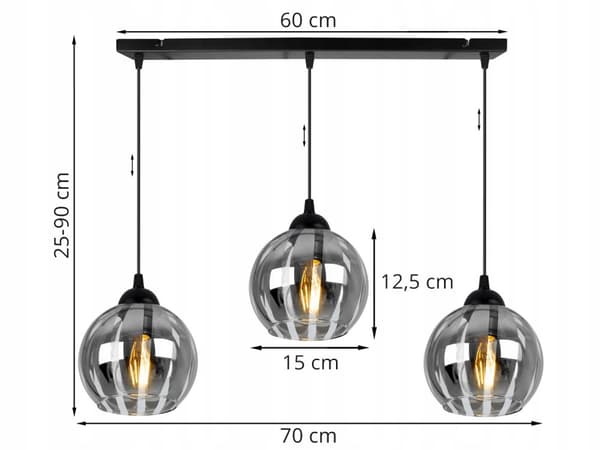 ELEGANT KROMGLAS HÆNGELAMPEKUGL