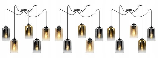 ELEGANT SPIDDERHÆNGENDE LAMPE GLASSKÆRM