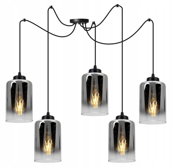 ELEGANT SPIDDERHÆNGENDE LAMPE GLASSKÆRM