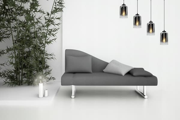 TAKLAMPA HÄNGANDE LJUSSTAKARE LOFT ELEGANT GLAS LAMPA GRAFIT