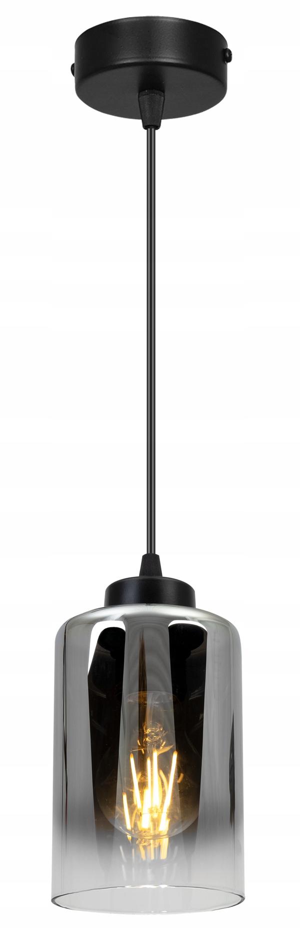 TAKLAMPA HÄNGANDE LJUSSTAKARE LOFT ELEGANT GLAS LAMPA GRAFIT