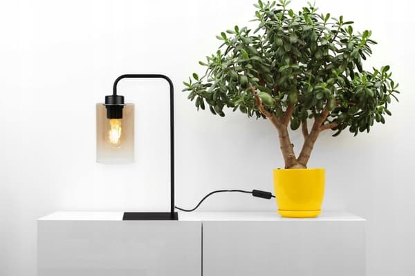ELEGANT NAT-BORDSLAMPE AF GLAS