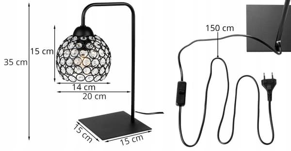 NATTLAMPA BORDSKOLA KRISTAL LED