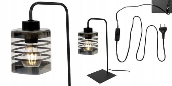 NATTLAMPA BORDSLAMPA GLAS SPIRAL LED