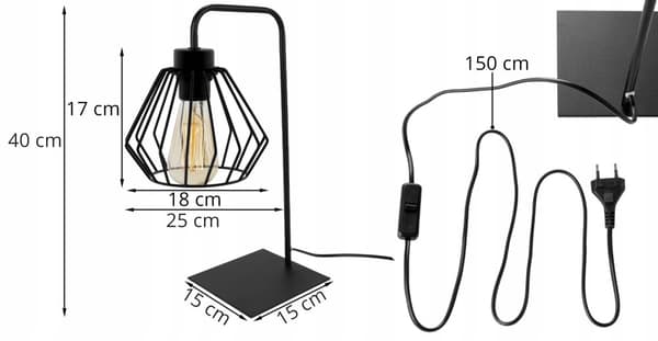 NATTLAMPA BORDSLAMPA WIRAK SVART LED