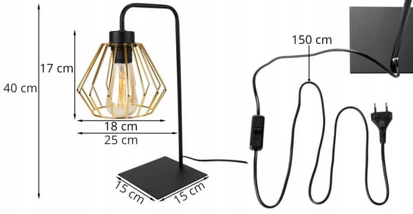 NATTLAMPA BORDSLAMPA WICIAK GULD LED