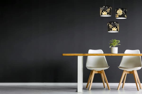 HÄNGANDE TAKLAMPA LAMPSKÄRM GULDEN BLOMMOR LED