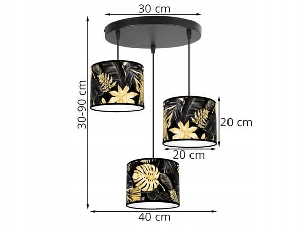 HÄNGANDE TAKLAMPA LAMPSKÄRM GULDEN BLOMMOR LED