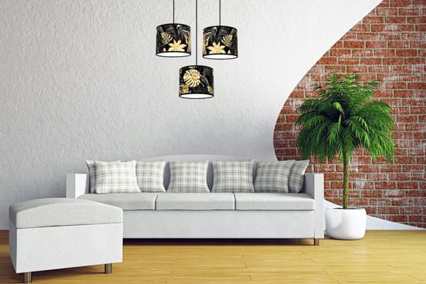 HÄNGANDE TAKLAMPA LAMPSKÄRM GULDEN BLOMMOR LED