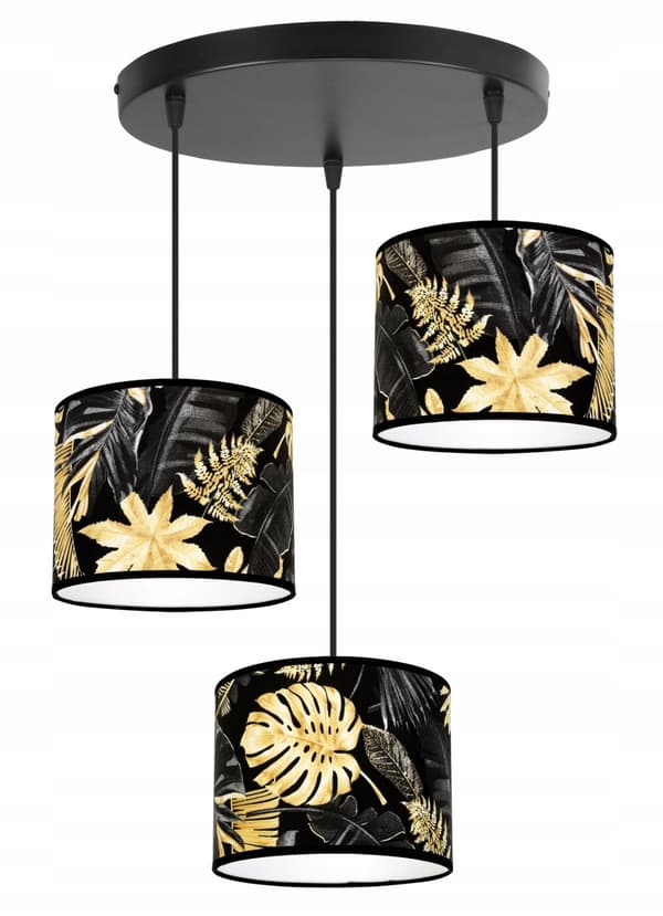 HÄNGANDE TAKLAMPA LAMPSKÄRM GULDEN BLOMMOR LED