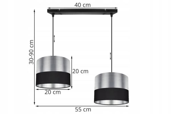 HÄNGANDE TAKLAMPA LAMPSKÄRM KROM LED
