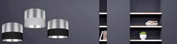 HÄNGANDE TAKLAMPA LAMPSKÄRM KROM LED