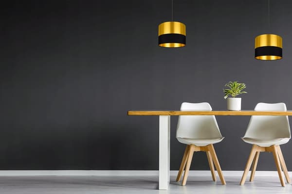 TAK HÄNGLAMPA LAMPSKÄRM GULD LED