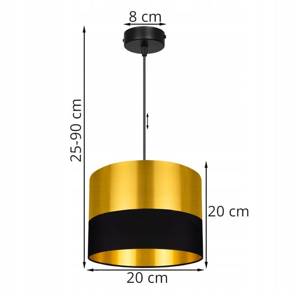 TAK HÄNGLAMPA LAMPSKÄRM GULD LED