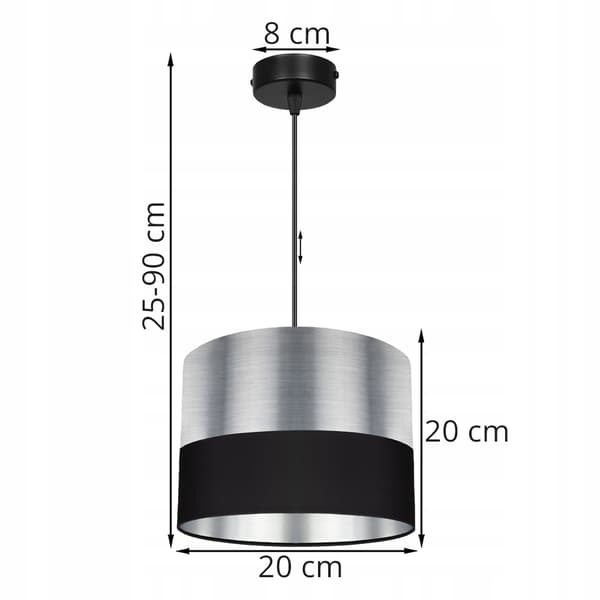HÆNGE LOFTSLAMPE LAMPESKÆRM KROM LED