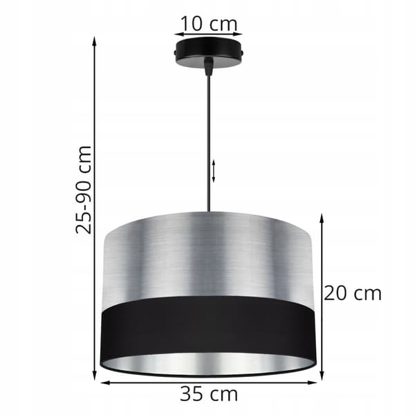 HÆNGE LOFTSLAMPE LAMPESKÆRM KROM LED