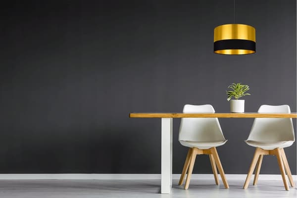 TAK HÄNGLAMPA LAMPSKÄRM GULD LED